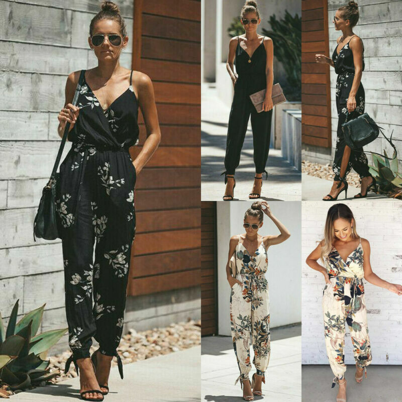 Hot Casual Women Sleeveless Loose Baggy Trousers Overalls Pants Solid Romper Jumpsuit