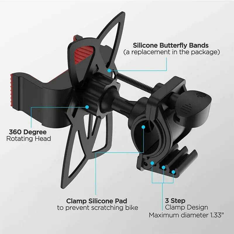Bike Fahrrad Motorrad Lenker Halterung Telefon Halter Mit Silikon Unterstützung Band Für Iphone Samsung XIAOMI GPS