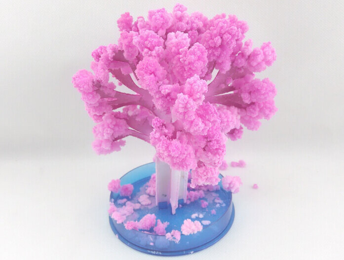 Papel mágico grande para niños, juguetes educativos japoneses de flores de cerezo, árbol de Sakura, 2019, 14Hx11Wcm, Visual rosa, 2 uds.