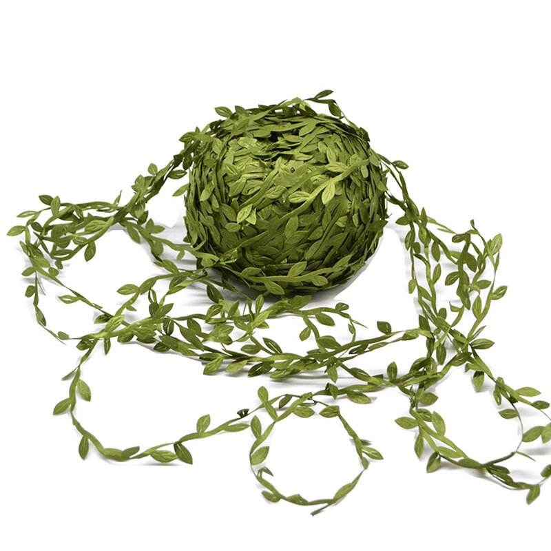 10 metros de seda em forma de folha handmake artificial folhas verdes para decoração de casamento diy grinalda presente scrapbooking artesanato flor falsa