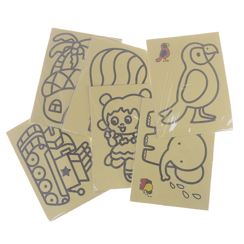 2/5 pz/lotto FAI DA TE Per Bambini di Colore Pittura di Sabbia di Colore di Arte Creativa Giochi Di Disegno di Sabbia di Carta di Arte Artigianato Giocattoli Per i bambini sabbia Pittura