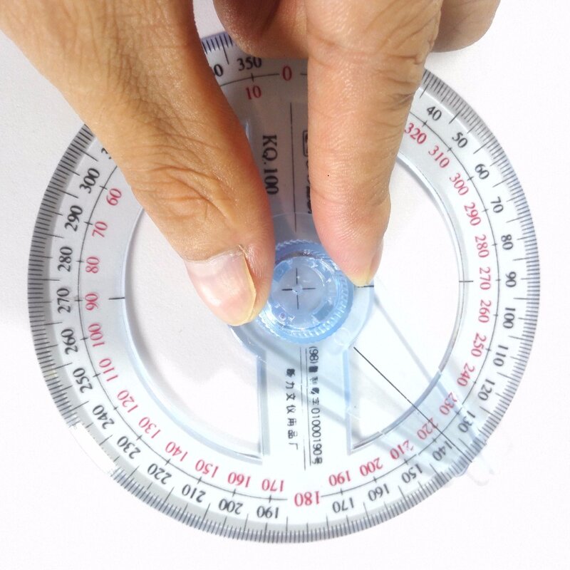 Goniasmómetro de círculo completo para estudiantes de escuela primaria, cinturón de goniasmómetro, puntero, círculo completo