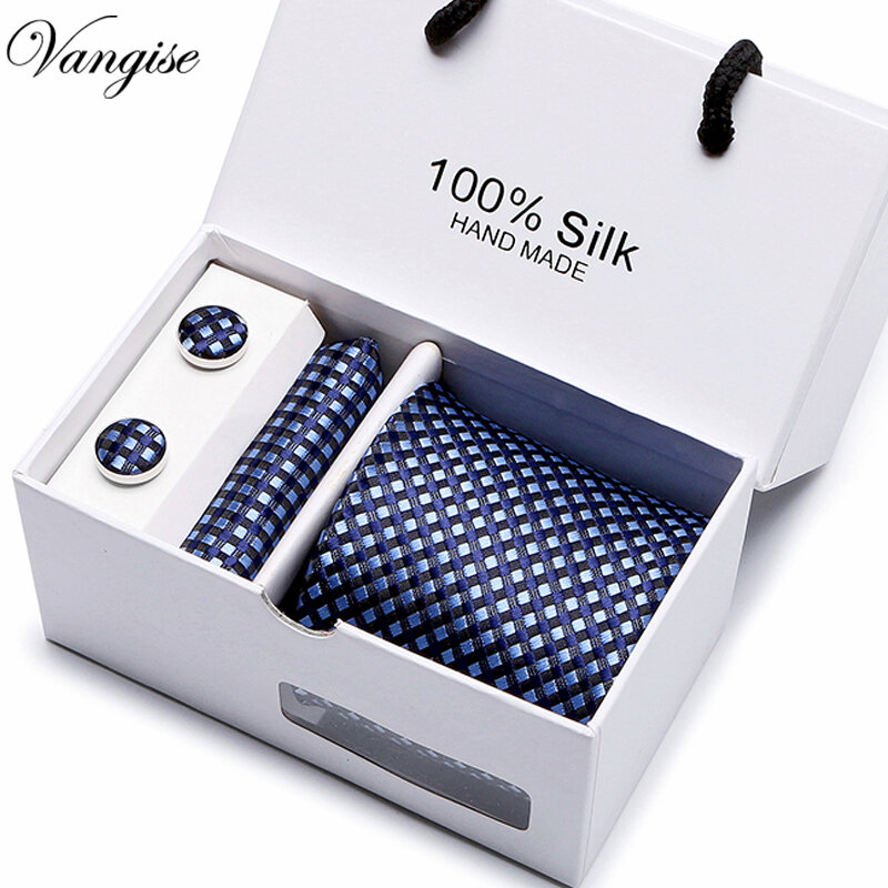 Brand 100% Silk Ties men ties set  Extra Long Size 145cm*7.5cm Necktie navy blue Paisley Silk Jacquard Woven Suit Wedding Party
