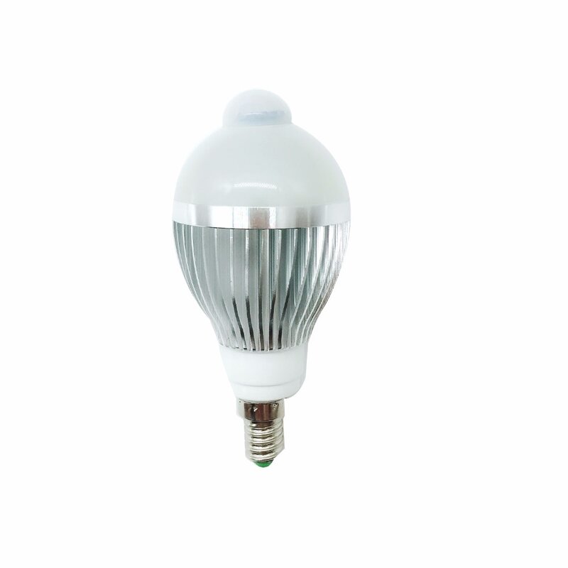 Bombilla LED PIR de 5W, 7W, 9W, AC110V-240, E14, Sensor de movimiento, luz exterior, blanco cálido/frío
