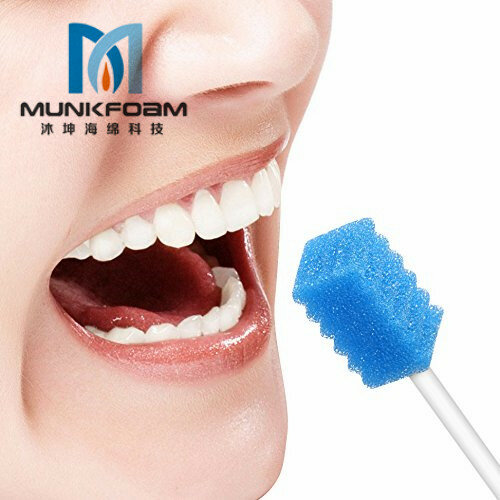Munkcare Einweg-Zahn reinigung ohne Geschmack Zahn abstriche Zahnputz Zahn reinigungs tupfer blau
