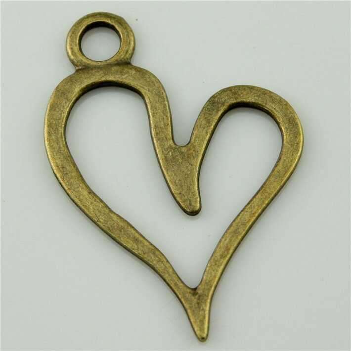 Free Shipping 10Pcs big hollow heart Charms 66*46mm Antique Bronze plated DIY Retro Jewelry Braclet Necklace