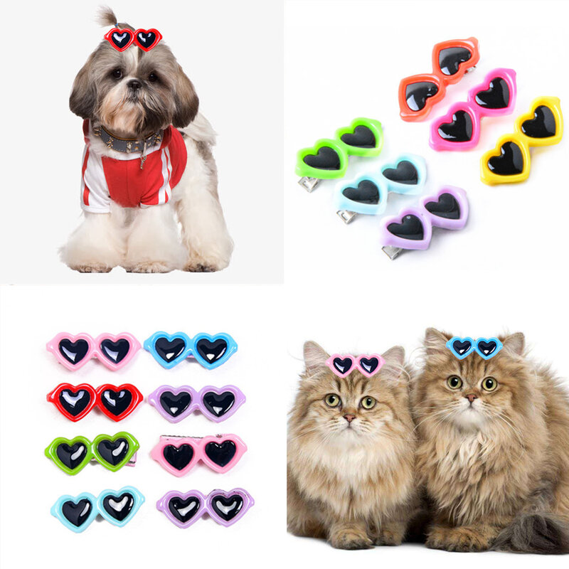Pince à cheveux colorée pour chien, épingle à cheveux, lunettes de soleil, nœud pour animal de compagnie, accessoires de toilettage, pour filles et bébés