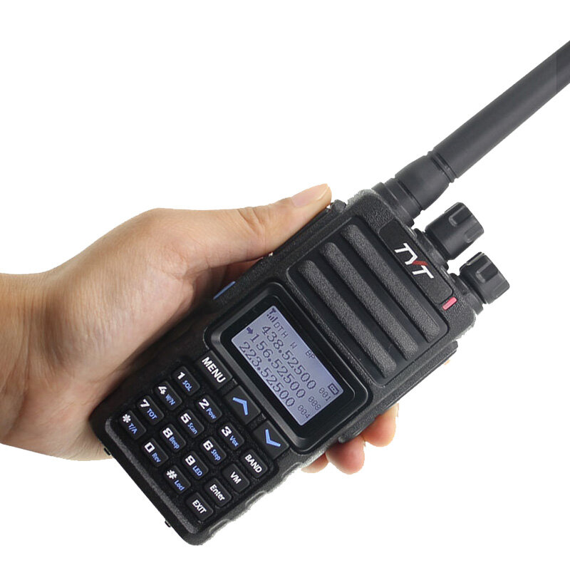 TYT TH-350-transceptor de Radio FM para aficionados, dispositivo de comunicación inalámbrica de tres bandas, 136-174MHz, 220-260MHz, 400-470MHz, con pantalla en espera