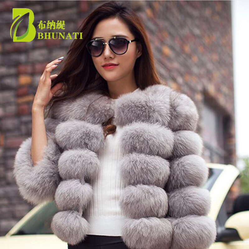 BHUNATI – manteau en fausse fourrure pour femme, élégant, épais et chaud, nouvelle collection hiver S-6XL, 2019