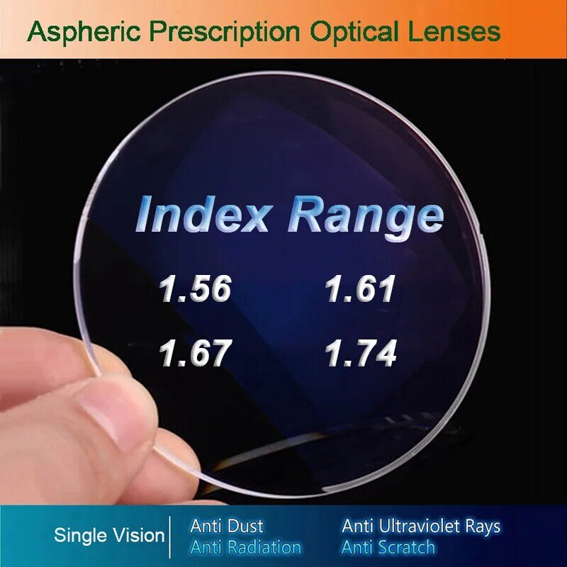 Lenti ottiche della resina di singola visione di vetro di prescrizione per la miopia/ipermetropia/presbiopia occhiali CR-39