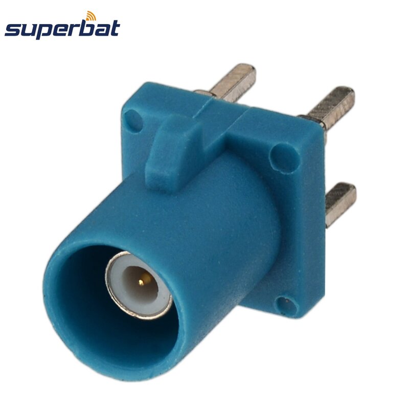 Соединитель Fakra Superbat 10 шт., прямой штекер для монтажа печатной платы, водонепроницаемый синий/5021 нейтральное кодирование