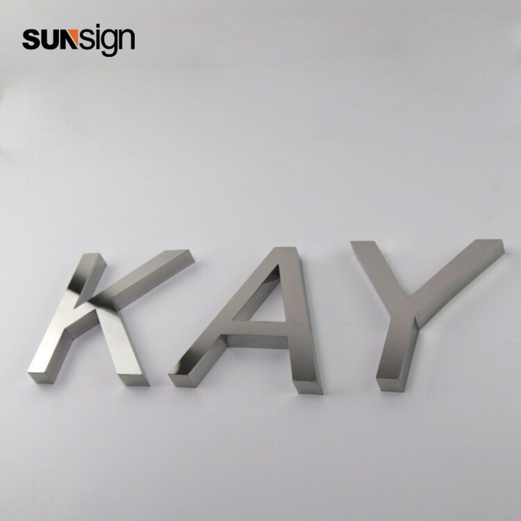 Silver brushed small decorative metal cut alphabet letters