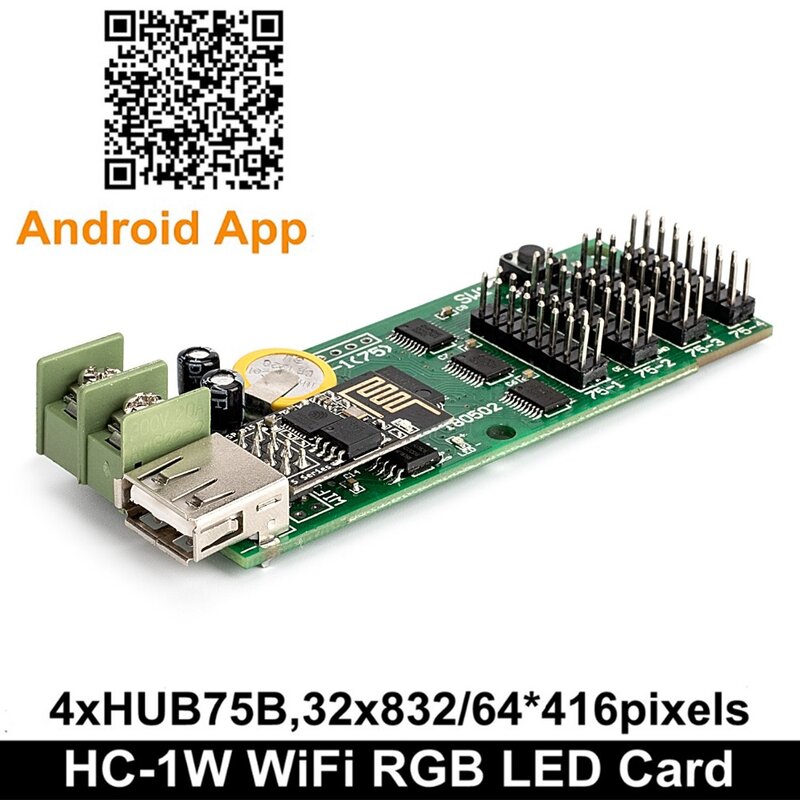 Placa de controle de sinal de led, wi-fi, rgb, cores completas, com suporte para p3, p4, p5, p6, p7.62, p8, p10mm, módulo de exibição