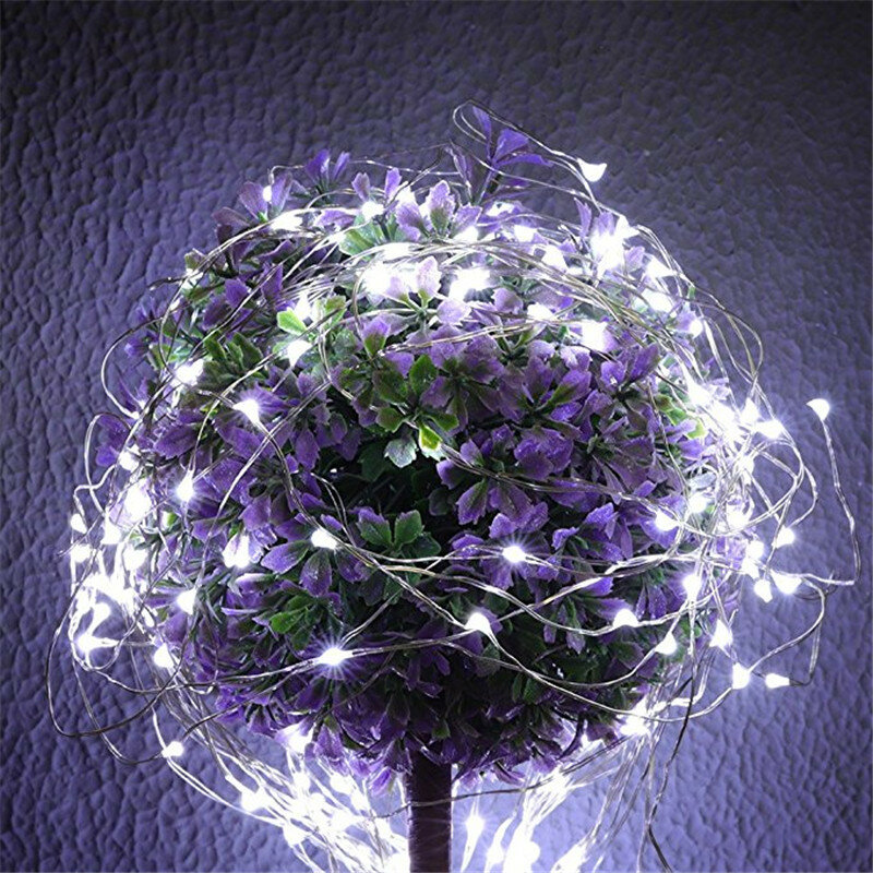 5M 50 LED CR2032 Hoạt Động Bằng Pin Đèn LED Dây Đèn Cho Xmas Vòng Hoa DỰ TIỆC CƯỚI Trang Trí Giáng Sinh Bật Lửa Tia Plasma Tiên Đèn