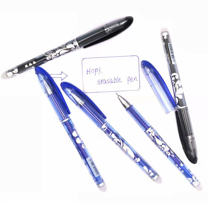 3/6 pçs/set caneta apagável nib 0.5mm azul preto caneta esferográfica canetas estudante escritório escola escrita exame suprimentos papelaria