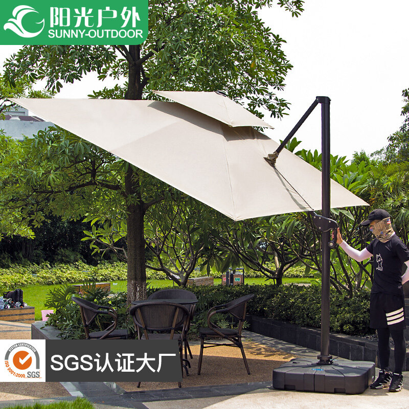 Parapluie de terrasse romain, grand parasol d'extérieur, sécurité du jardin