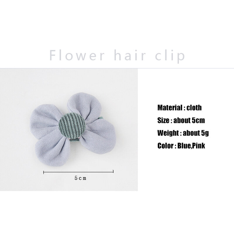 Corduroy Cute Hair Clips For Girls Cloth Fabric Flowers Hairpins Cotton Side Clip Bows Hair pins Barrettes Kids Hair Accessories
