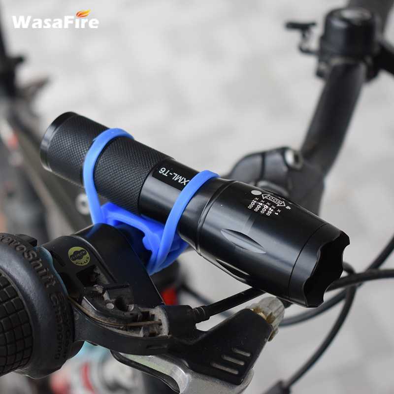 1Pcs Bike Elastic Silicone Strap Bandage Torch Fastening Band Flashlight Mount Holder Bicycle Light Holders