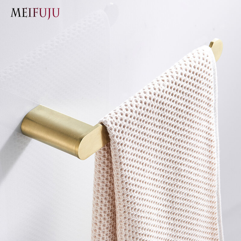 Gold Brushed Towel Bar Stainless Steel SUS 304 Wall Mounted Decorative Towel Rack Holder Bathroom Hardware Bathroom Accessories