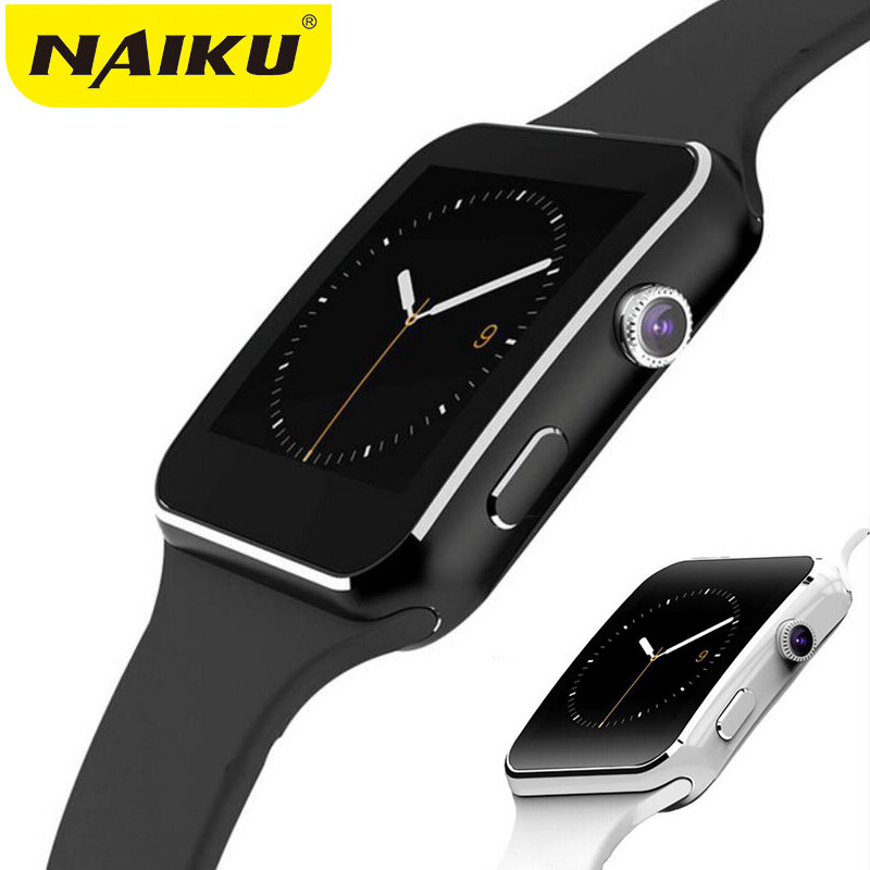 Naiku 블루투스 스마트 시계 x6 스포츠 passometer smartwatch 카메라 지원 sim 카드 whatsapp facebook for android phone