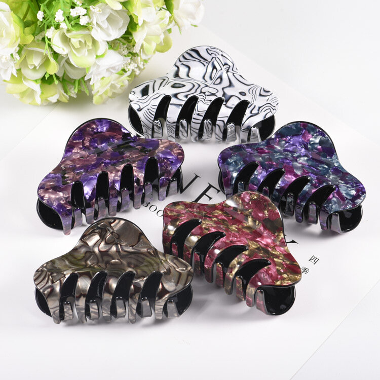 Fashion new style Large floral acrylic  Hair Clips Girls Hairpins Crab Claws Jaw Clamp Hair Jewelry for Women Banana Grips Slid
