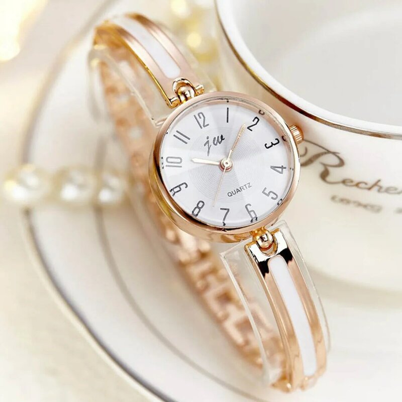 Relógio feminino casual aço inoxidável, relógio de pulso analógico quartz