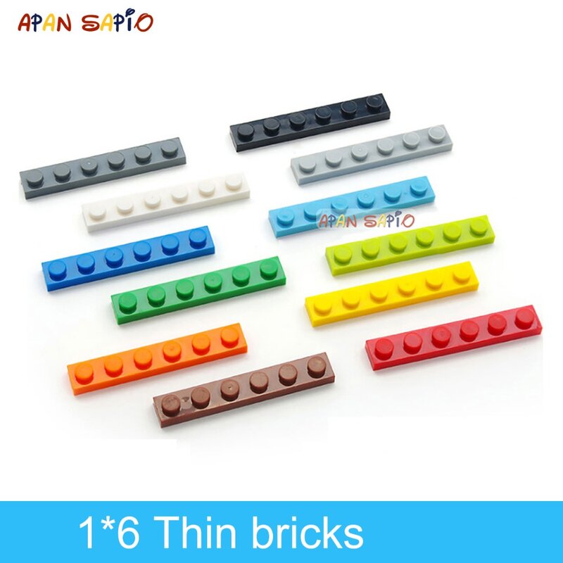 80Pcs DIY บล็อกอาคารบาง Figures อิฐ1X6จุด12สีสร้างสรรค์การศึกษาขนาดใช้งานร่วมกับ3666ของเล่นเด็ก