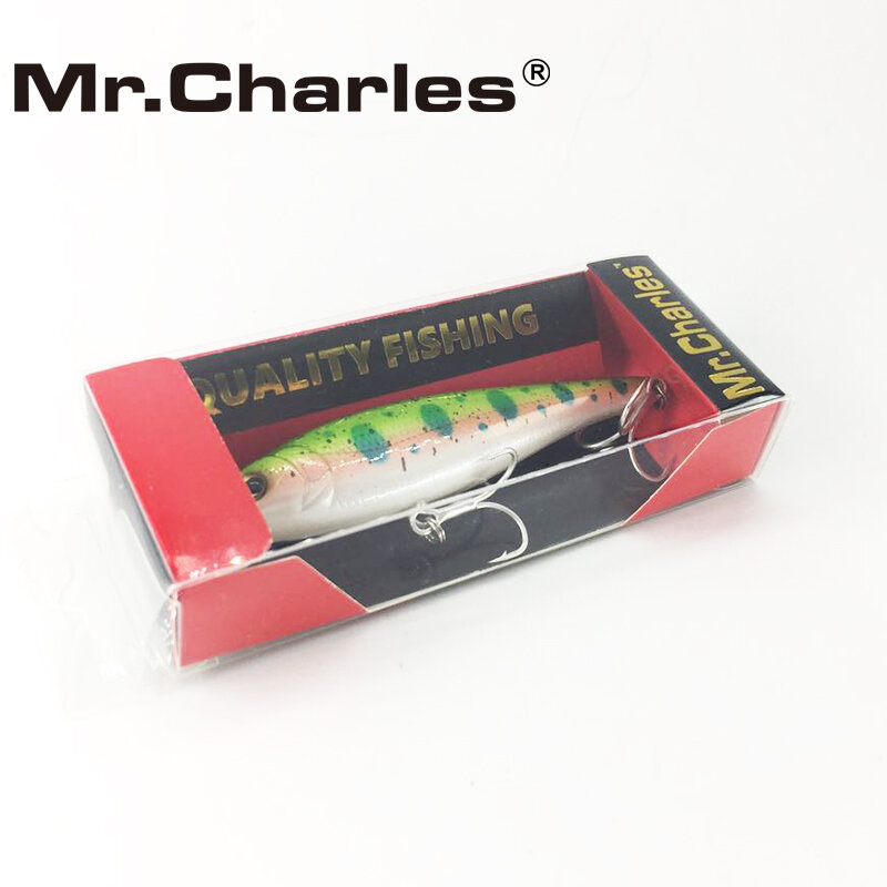 Mr. charles-isca de pesca profissional, flutuante, super naufrágio, peixinho, duro, qualidade, 80mm/9g, 0-1m, cmc019