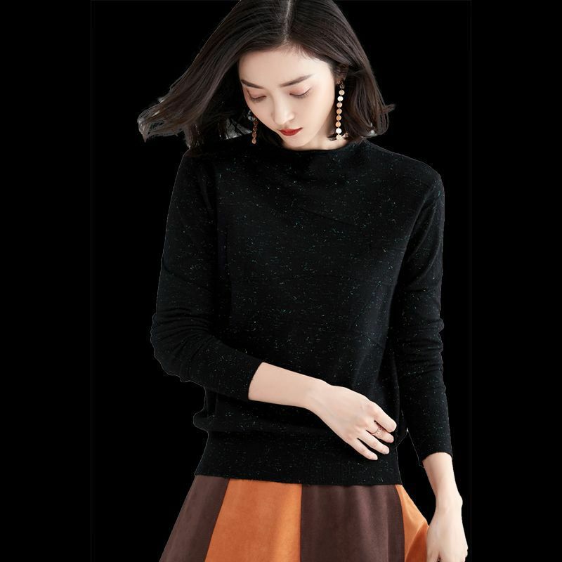 Осенне-зимний пуловер новый тонкий однотонный Повседневный модный свитер женский круглый воротник длинный рукав Элегантные свитера Одежда H9380