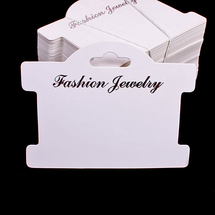 Kedatangan Baru 100 Buah Kerajinan Modis Kartu Perhiasan Gelang Kartu 9.7X7.5Cm Kertas Putih Kartu Hang Tag Perhiasan Menampilkan