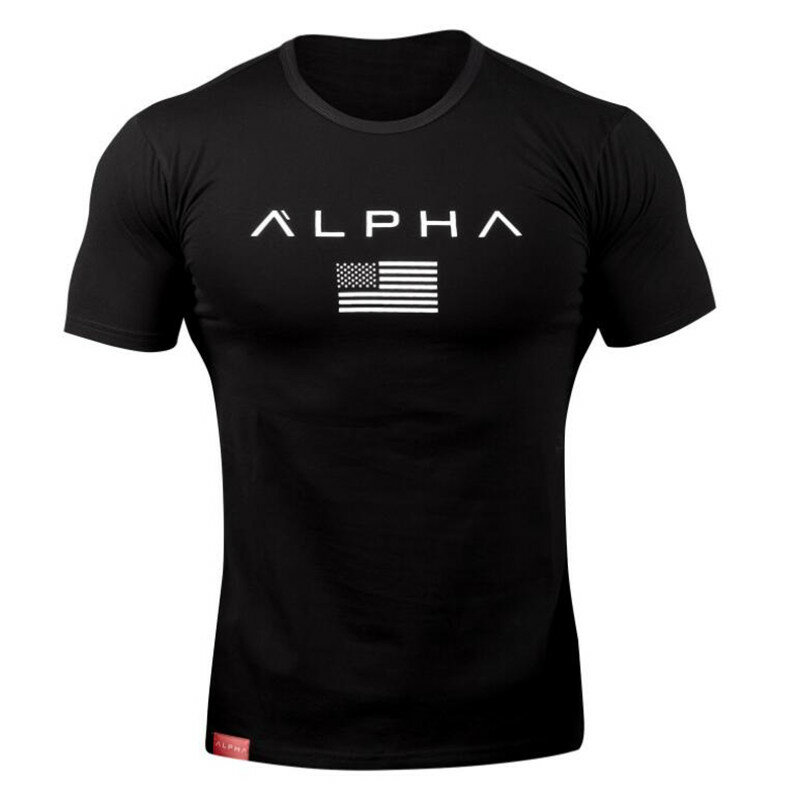 Camiseta de ejército militar para hombre, Camiseta de algodón holgada de estrella para hombre, camiseta de manga corta de talla Alpha America con cuello redondo, camisetas de entrenar para hombre