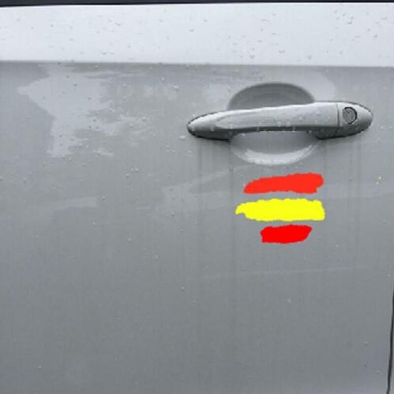 2Pcs Spanje Vlag Auto Reflecterende Sticker Waterdicht Autoruit Sticker Body Decor Sticker Bumper Sticker