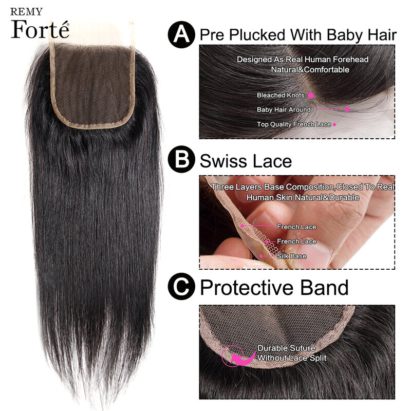 Пряпряди Remy Forte с застежкой Remy 34 30 дюймов, человеческие волосы 3 пряди с застежкой, бразильские пучки волос с застежкой