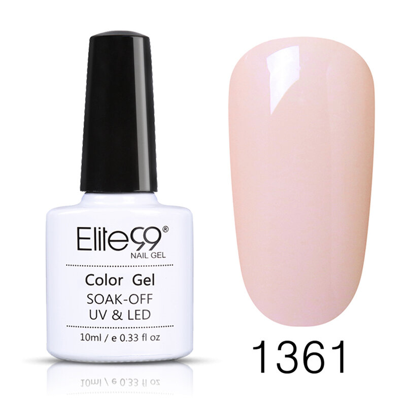 Elite99 10ml Pure Color Gel Varnish Soak Off UV Gel Nail Polish Base Coat No Wipe Top Semi Permanent Gel For Nail Art Manicure