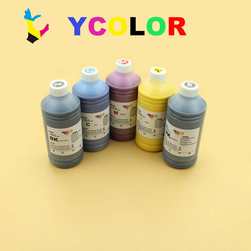 Bk cm y mk 1000ml/garrafa de tinta pigmento para epson stylus pro 7700 7710 9700 9710 tinta à prova dwaterproof água