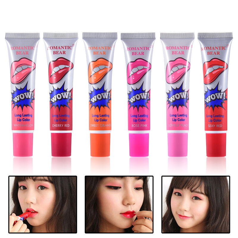 Sexy Red Lipstick Female Lip Gloss Matte Waterproof Lipstick TATTOO Magic Color Peel Mask Tint Pack Long Lasting Makeup Lip Tool
