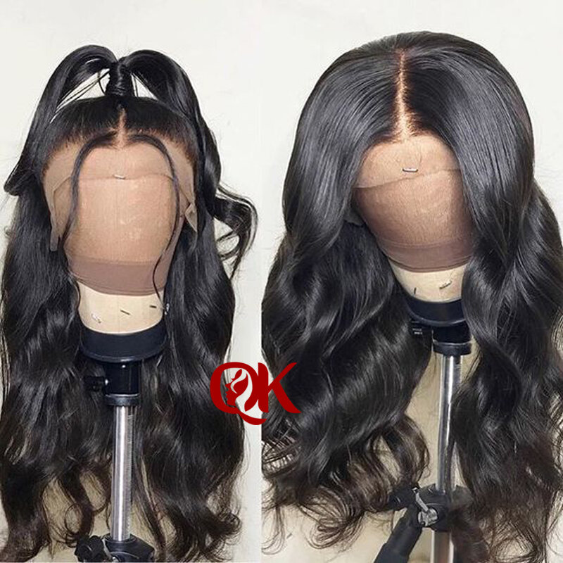 QueenKing Hair 13x6 Lace Frontal Wig Pre Plucked With Baby Hair 8"-26" Body Wave Natural Color Brazilian Remy Hair Lace Wigs