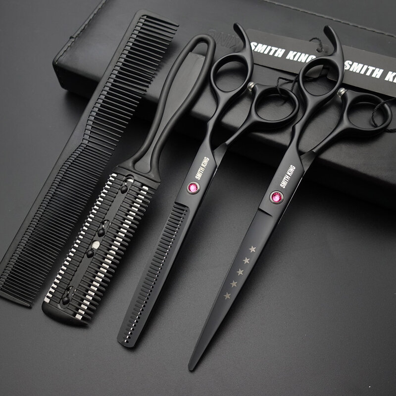 SMITH KING profesjonalny zestaw nożyczek fryzjerskich, 6 "/7" nożyce do cięcia + degażówki nożyce fryzjerskie + zestawy + grzebień + Thinningcomb