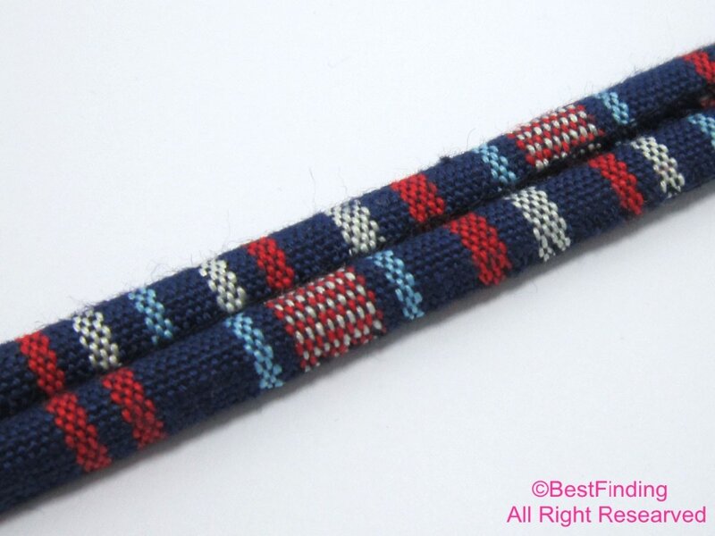 Tela mixta azul marino, cordón étnico cosido de algodón, cordón textil bordado