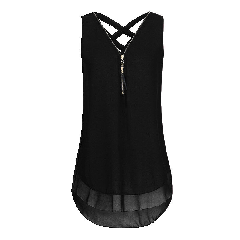 S-5XL Casual Shirt Fashion Womens Tops And Blouses Sleeveless Sexy V neck Blouses Woman Loose Lady Tops Blusa Feminina Plus Size