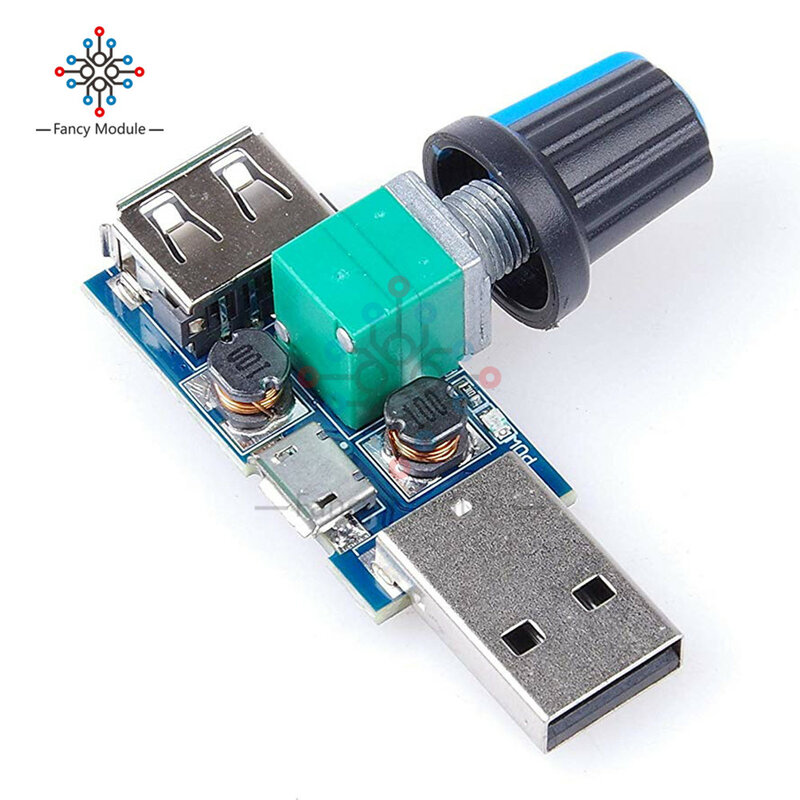 마이크로 USB 팬 거버너 풍속 컨트롤러, 풍량 조절기, 냉각 음소거 다기능 소음 감소 스위치 모듈, DC 5V