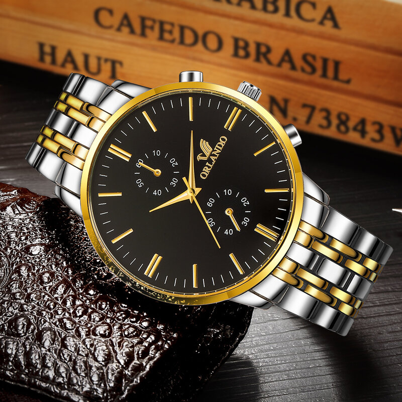 นาฬิกาผู้ชายสแตนเลสสตีลชายนาฬิกาแฟชั่นของขวัญนาฬิกาผู้ชาย Quartz นาฬิกาข้อมือขาย Relogio Masculino Reloj Hombre