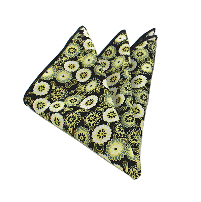 GUSLESON – mouchoir de poche carré en coton pour homme, motif Paisley, poches d'affaires, idéal pour mariage