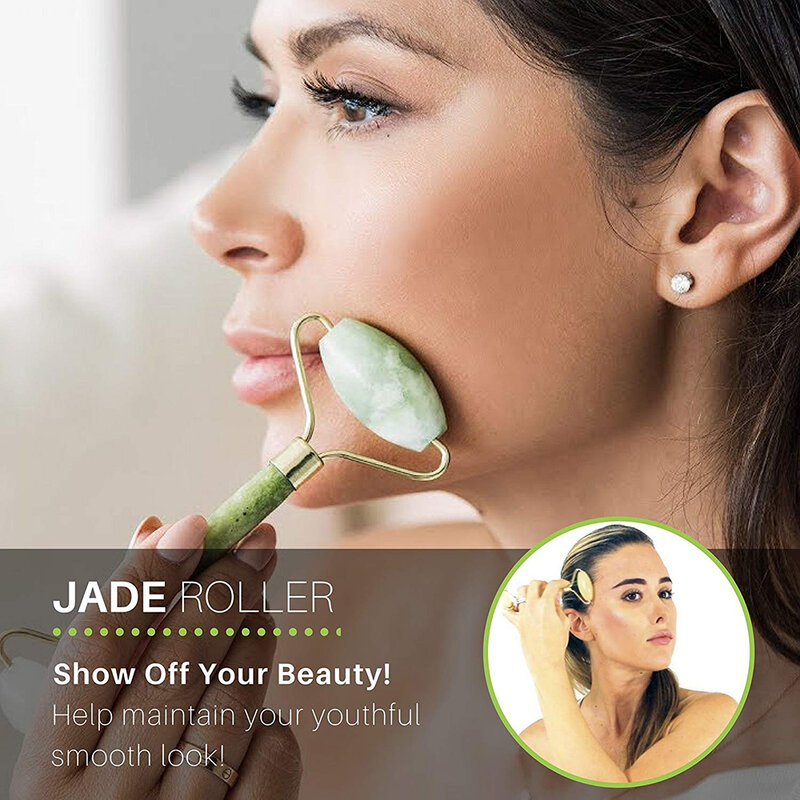 Nouvelle Version de rouleau de Jade de visage, masseur de rouleau Facial, pour les yeux, le cou, la peau, le corps amincissant, Anti-âge Anti-boursouflure expédition rapide