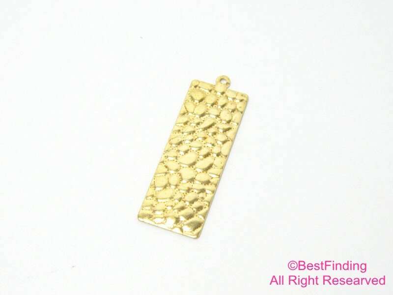 20pcs Brass pendant Rectangle 35x12mm Hammered brass earrings Geometric findings Jewelry supply R045