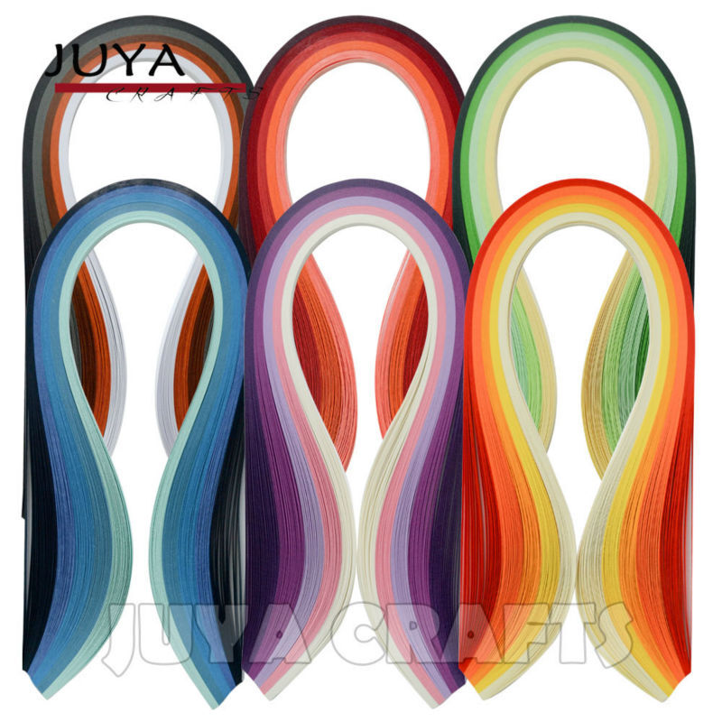 Juya 紙クイリング 30 シェード色、 390 ミリメートルの長さ、 3/5/7/10 ミリメートル幅、 600 ストリップ合計 diy 紙ストリップ手作りペーパークラフト