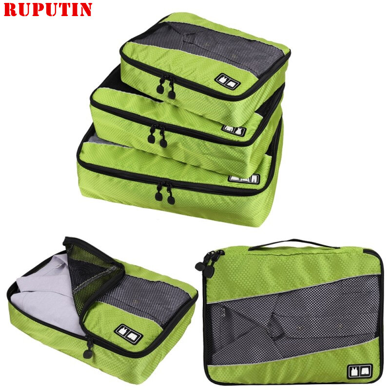 3 шт./компл., дорожный органайзер для багажа, комплект из дышащей сетчатой сумки для хранения одежды, водонепроницаемые аксессуары для путешествий