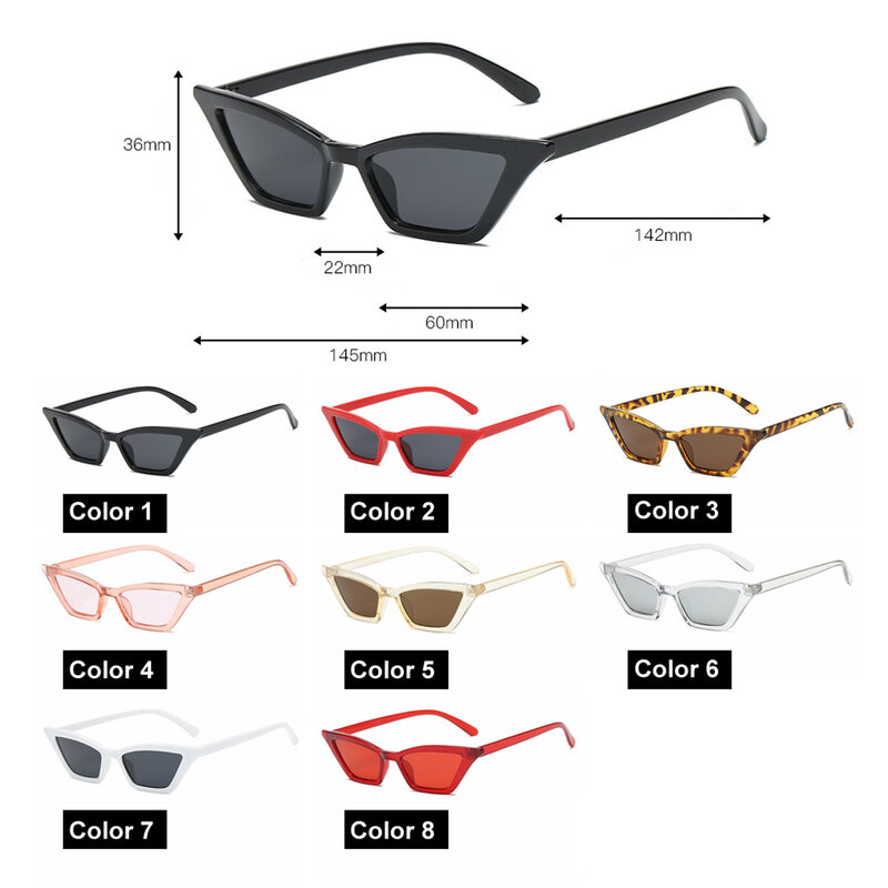 여성용 소형 프레임 고양이 눈 선글라스, UV400 햇빛 가리개 안경, 스트리트 안경, 여성 안경, 최고 품질 패션