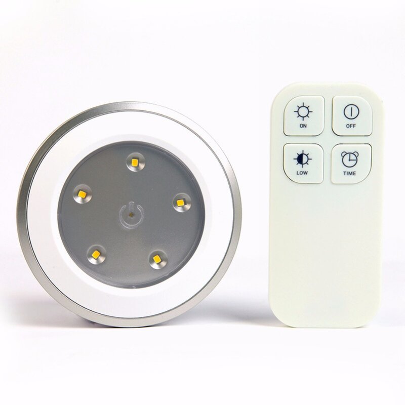 Lámpara de luz nocturna blanca con 5 LED, Control remoto inalámbrico, 2019