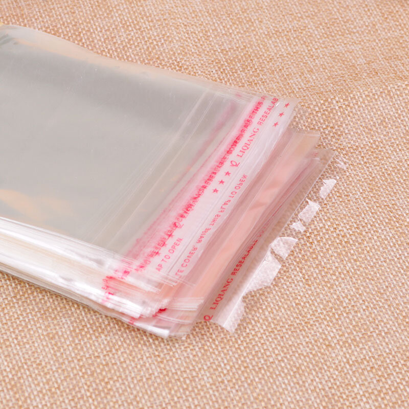 100 шт./лот, прозрачные самоклеящиеся пластиковые пакеты 17x25 см, подарочная упаковка для ювелирных изделий, полипропиленовые пакеты, пластиковые полиэтиленовые пакеты